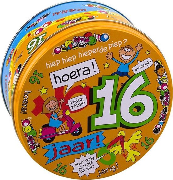 Boîte à bonbons garnie 16 ans et 500 g