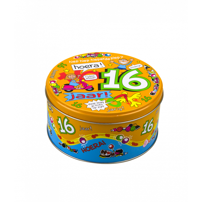 Boîte à bonbons garnie 16 ans et 500 g