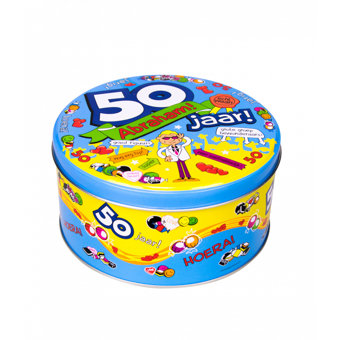 Boîte à bonbons remplie Abraham et 500 g